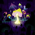 Magic mushrooms - mystery landscape of secret forest