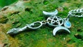 magic necklace silver tone with earth mother witchy