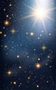 A bright christmas Star above the Clouds. The star shines over the manger of christmas of Jesus Christ. Eps10 Royalty Free Stock Photo