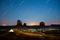 Magic night in Monument valley Royalty Free Stock Photo