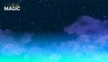 Magic Night sky. Blue Space. Fairy Dust Infinity. Abstract Universe Background. Shining Stars. Vector illustration. Royalty Free Stock Photo