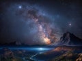 The magic of the night sky: stars, galaxies, and the Milky Way AI generated image