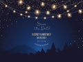 Magic night wedding lights vector design invitation