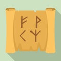 Magic old papyrus icon, flat style