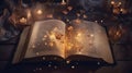 Magic open book. Generative AI Royalty Free Stock Photo