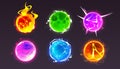 Magic orb ball game icon with fire glow effect Royalty Free Stock Photo