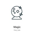 Magic outline vector icon. Thin line black magic icon, flat vector simple element illustration from editable fairy tale concept Royalty Free Stock Photo