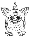 Magic owl toy. Hand drawn cute bird Royalty Free Stock Photo