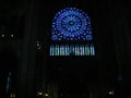 Magic Paris city, France. Notre Dame de Paris and rose windows