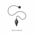 Magic pendant vector line icon. Hypnosis sign. Fortune telling logo