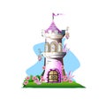 Pink princess castle with magic crystals