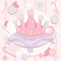 Candy pink crown and scepter