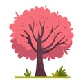 Magic pink tree cartoon illustration