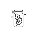Magic plant jar line icon
