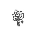 Magic plant leaves line icon