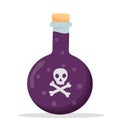 Magic poison bottle isolated on white background. Bottle with death mark