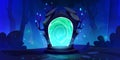 Magic portal door in fantasy forest game world Royalty Free Stock Photo