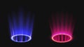Magic portals with blue and pink light effect