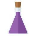 Magic Potion Bottle Flat Icon on White