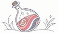 Magic Potion Bottle Illustration, vector design Generative AI Royalty Free Stock Photo