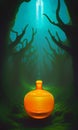 Magic potion in a haunted forest