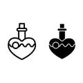 Magic potion line and glyph icon. Love potion vector illustration isolated on white. Bottle with potion outline style Royalty Free Stock Photo