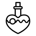 Magic potion line icon. Love potion vector illustration isolated on white. Bottle with potion outline style design Royalty Free Stock Photo