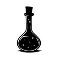 Magic potion silhouette. Bottle with potion Royalty Free Stock Photo