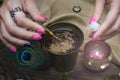 Magic potion. Witchcraft. Magic qure. Shaman. Royalty Free Stock Photo