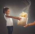 Magic present sparkling Royalty Free Stock Photo