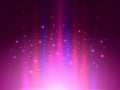 Magic projector lights. Abstract color background. Light burst and backlit dust particles. Vector illustration