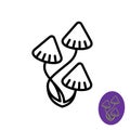 Magic Psilocybe mushrooms logo. Royalty Free Stock Photo