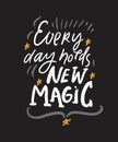 Magic quotes set for your design. Hand lettering illustrations