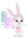 Magic rabbit. Cute funny character. Cartoon hare Royalty Free Stock Photo