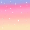 Magic rainbow watercolor sky with stars dreamy illustration