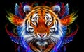 magic realism masterpiece , x ray animal totem, translucent tiger