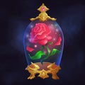 Magic rose in a glass vessel