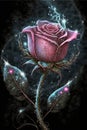 Magic rose illustration by midjourney ai