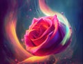 magic rose in process, fantasy world, ai generated image