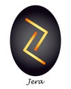 Magic Rune jera yellow-orange on a black oval.