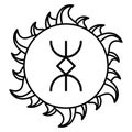 Magic Runic symbols. Sacred geometry, mandala. Medieval sign. Symbols of the esoteric