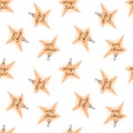 Magic Sale offer seamless pattern with stars and text.