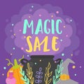 Magic sale. Witchs stuff and potion steam