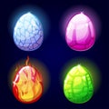 Magic set icons, dragon eggs, game elements