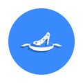 magic shoe icon in badge style. One of tales collection icon can be used for UI, UX