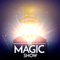 Magic Show Background With Invisible Illusionist