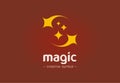 Magic show creative symbol concept. Sparkle star, dust, miracle, wonderwork abstract business logo. Illusion, sleep