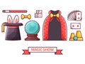 Magic Show Icons Royalty Free Stock Photo