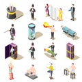 Magic Show Isometric Icons Royalty Free Stock Photo