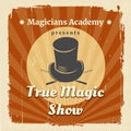 Magic show retro poster Royalty Free Stock Photo